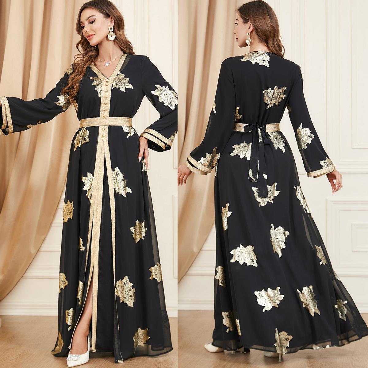 Muslim Women's Clothing Abaya Two-Piece Dress 3371 - Hiychic