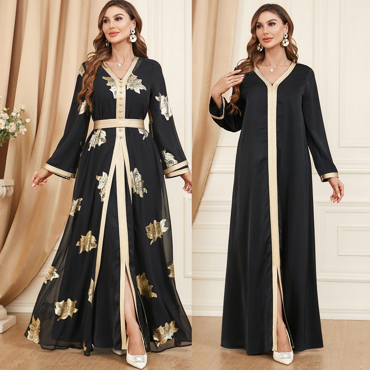 Muslim Women's Clothing Abaya Two-Piece Dress 3371 - Hiychic