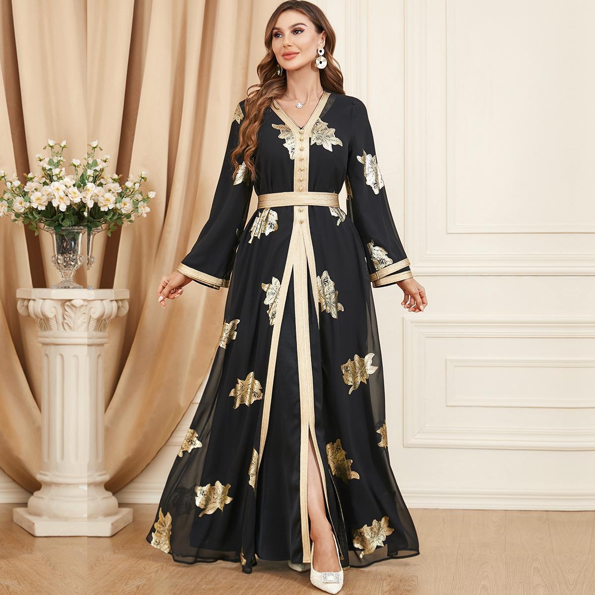 Muslim Women's Clothing Abaya Two-Piece Dress 3371 - Hiychic